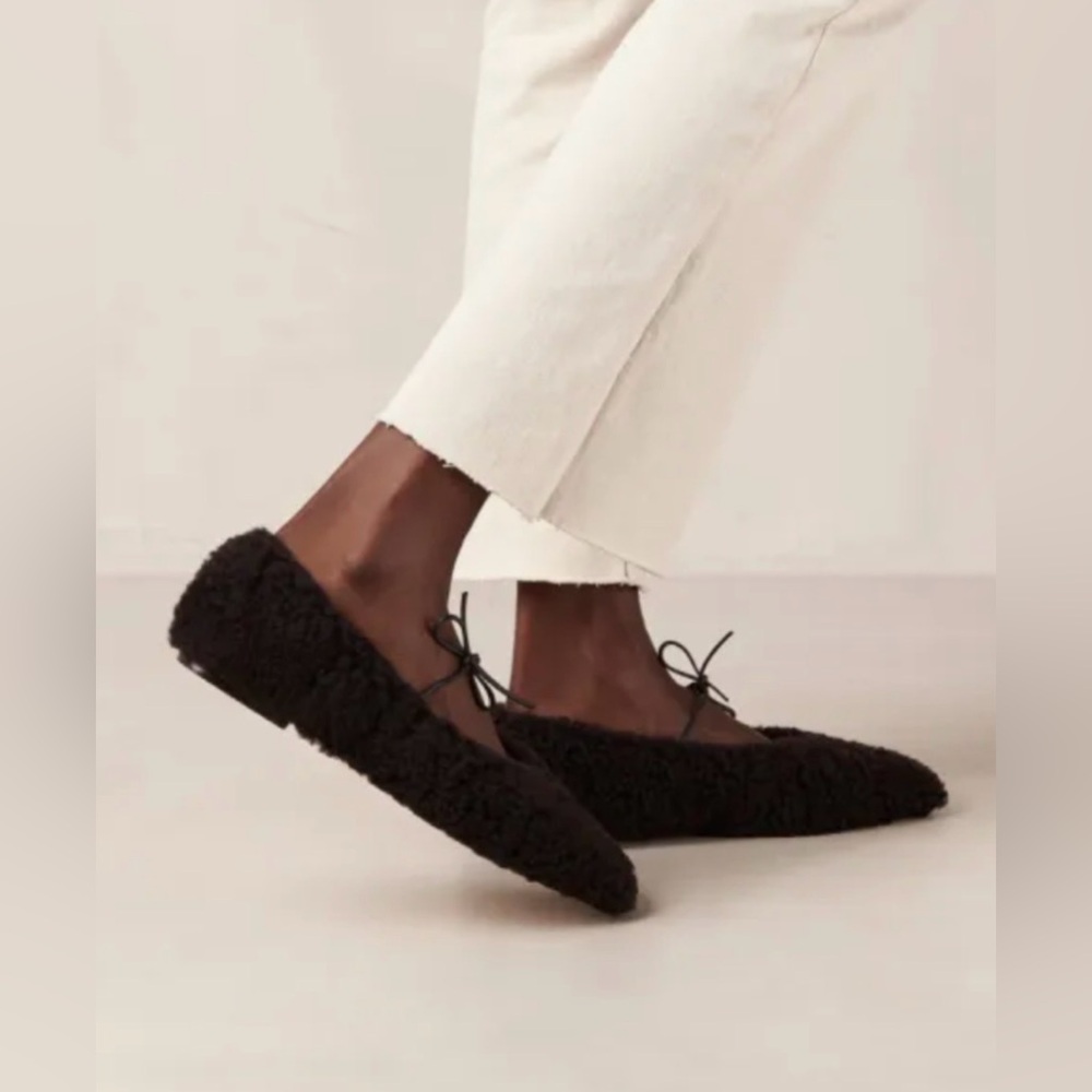 SOLD Alohas Sway Ballet Flats Coffee Brown Shearling